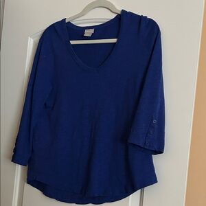 Chico's Deep Blue Long Sleeve Top